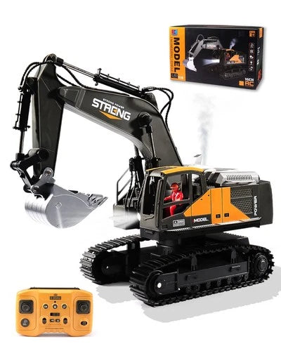 US 1/16 Orange Alloy RC Excavator 16 Channel Radio Control Metal Digger 689 714A