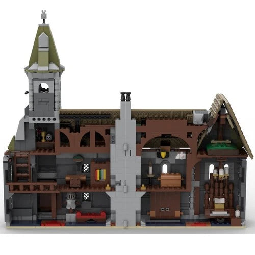 Modubrix Moc Building Block Gothic Style Haunted House Manor Brick Toy 1082 Part