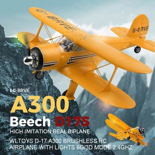 Wltoys D-17 A300 Brushless RC Airplane With Lights 6G/3D Mode 2.4Ghz Kid Toy E4