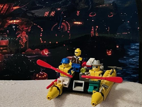 Halloween LEGO Lot Vintage Y2K Glow Wizard, Helicopter Cops, Raft Gift 🎁