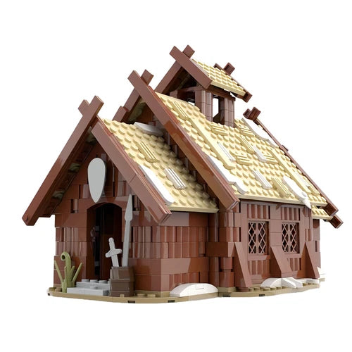 MOC: Mead Hall Modular Building with Interior 745 Pieces Building Toys Set