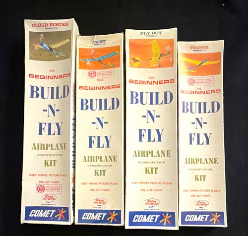Comet Build-N-Fly Beginner Airplane Construction Kit Lot of 4