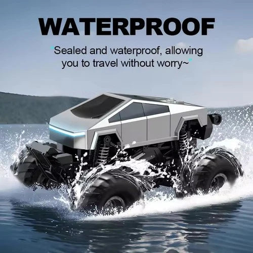 1:16 Tesla Monster Truck RC Car, Amphibious Remote Control Car 4WD All Terrain