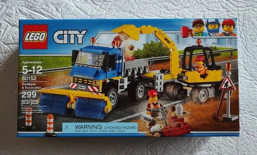 NEW Lego CITY 60152 Sweeper and Excavator. Construction. Great Vehicles. Truck