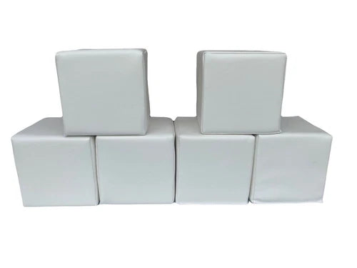 6 Soft Cubes 8'': Educational Soft Play Building Blocks Set for Babies Toddlers