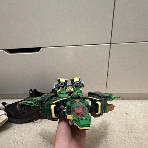 MEOW Ninjago Green Ninja Mech & Jet Spaceship Build Bulk Lot, Plastic
