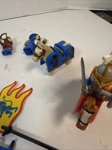 MEOW Castle Knights Minifigure Lot with Horses, Figures ,Weapons & Accessories
