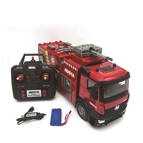 US Stock HUINA 1/14 RC 2.4G 562 Box Water Sprayable Fire Truck Model W/ Battery
