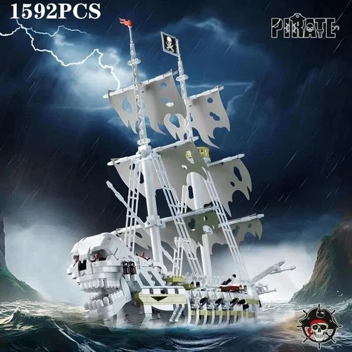 1592PCS Skeleton Ghost Ship Building Blocks Pirate Ship Set