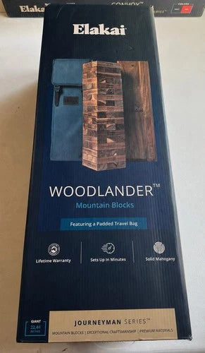 ELAKAI Acacia Woodlander GIANT Jenga / Mountain Blocks — Journeyman Series WOOD