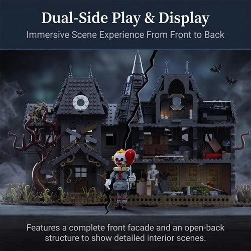 Horror Haunted House Building Set for Adult with Clown Figure Toy