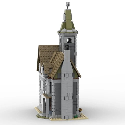 Modubrix Moc Building Block Gothic Style Haunted House Manor Brick Toy 1082 Part