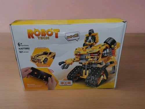 Robot Tech 2-in-1 STEM Building Kit 901pcs Remote Control Car App Program Robot