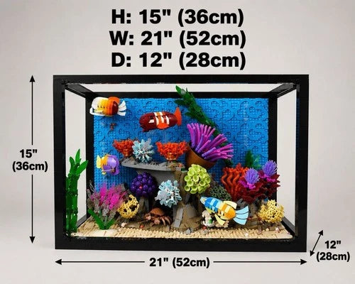 Tropical Aquarium Building Block Set Large Ocean Fish Display Model No BoxMOC