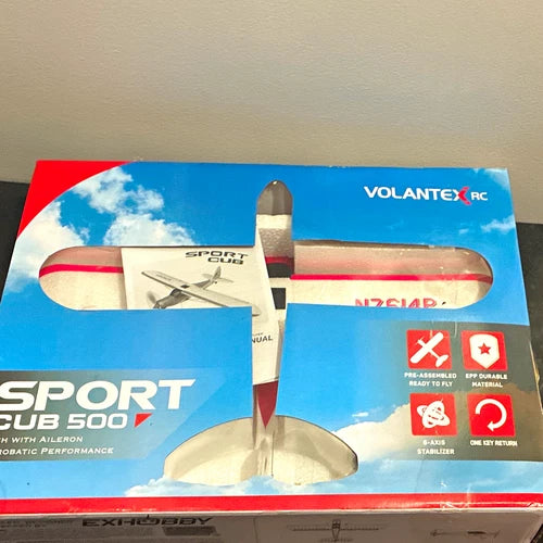 VolantexRC Sport Cub 500 Electric RTF RC Airplane Foam White/Red/Black N764P