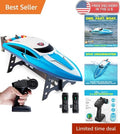 Remote Control Boat for Adults & Kids - 2.4GHz, 2 Batteries, Low Battery Alert