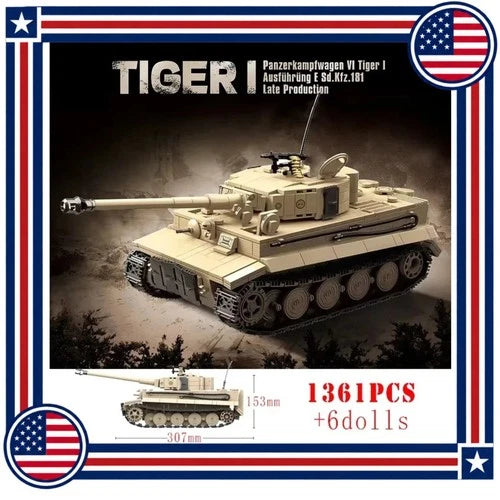 Military Tank Building Blocks Set Tiger I KV-2 Panther Army Bricks Toy