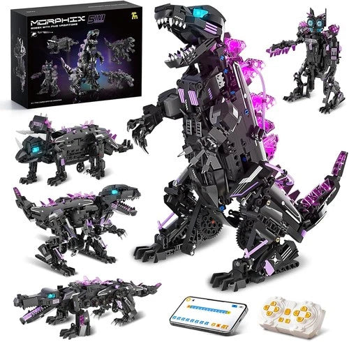 5 in1 Dinosaurs Building Kits for Kids Ages 8-14, Remote Control and App Control