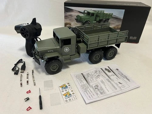 WPL B16 Green RC Military Truck SET 6WD 1/16 Off-road Crawler Car Toy Kids DIY