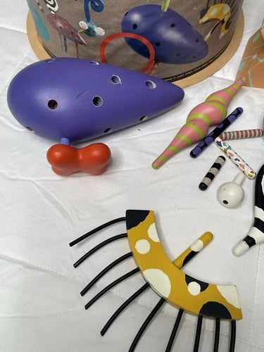 Vintage 1989 ZoLO 2 Playsculpture Set Higashi Glaser Design Wooden Art Toy Lot w