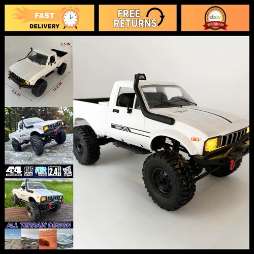 1/16 Scale RC Rock Crawler Truck 4x4 All Terrain Remote Control Off-Road Vehicle