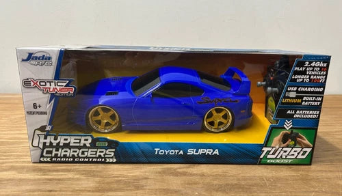 NEW Jada R/C Toyota Supra Exotic Tuner Edition Hyper Chargers USB Remote Blue