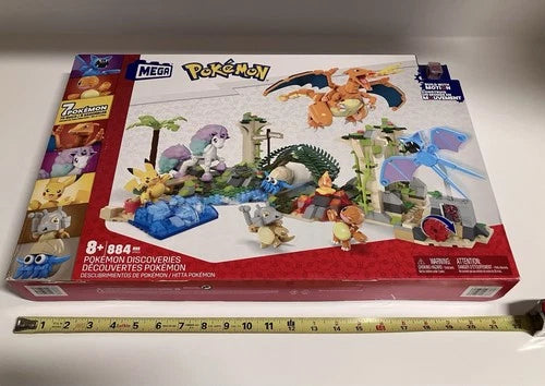New Large MEGA Pokemon Discoveries Building 7 Figures Set 884 Pieces Charizard