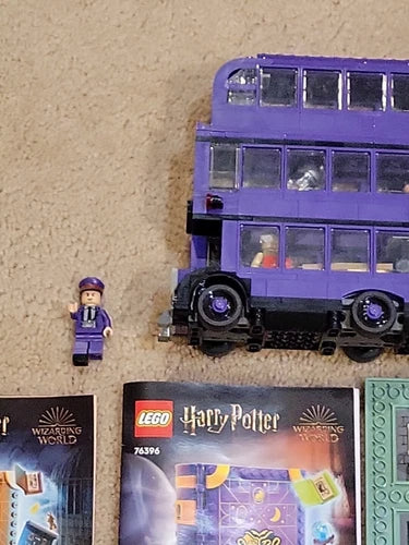 RARE HARRY POTTER LEGO TRIPLE DECKER BUS WIZARDING WORLD LOT With Figures