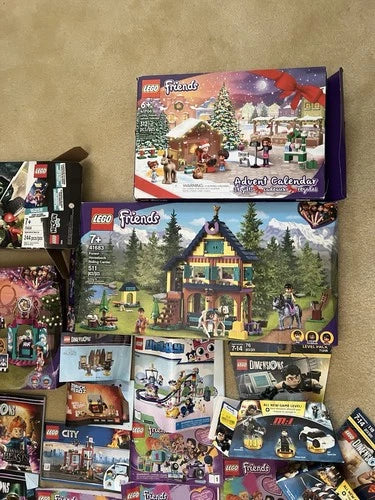 LEGO Bulk Lot Mixed Pieces Friends City Disney Fire Station Ariel total 9 lb.