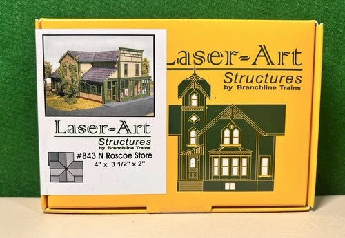 Branchline Traines Laser Art #843 N Scale Roscoe Store Kit NEW Sealed