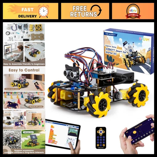 STEM Robot Kit for Kids 8-16, Remote & App Control, Arduino & Scratch Compatible