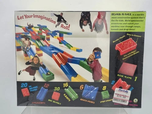 Vtg Y2K Block N Roll Marble Maze Construction Block System Set Fits W/ Duplo NEW
