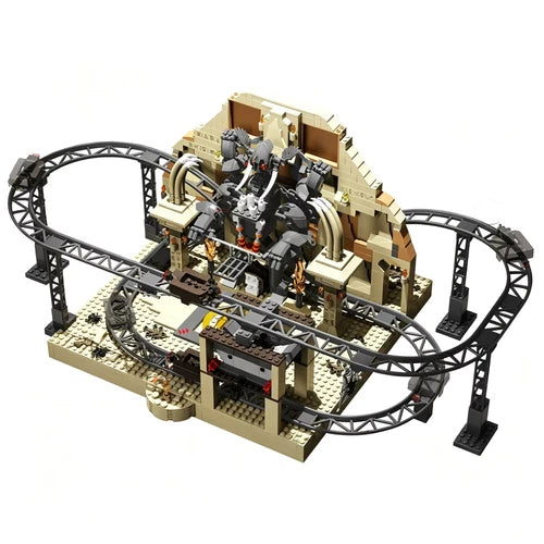 New Ancient Tomb Roller Coaster 1299Pcs Mine Cart Building Blocks Set Unbranded