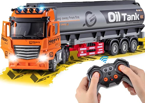 9 Channel RC Semi Truck with Trailer, Remote Control Oil Tanker Truck