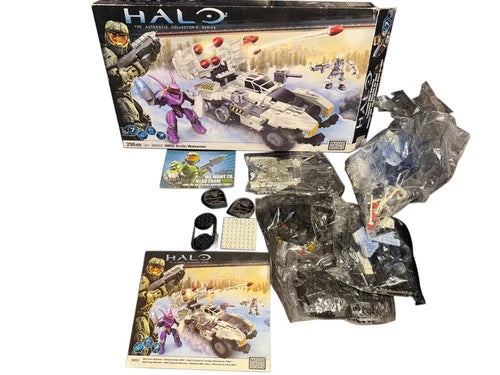 Mega Bloks Halo UNSC Arctic Wolverine 96852 INCOMPLETE w/ 4 Sealed Bags & Box