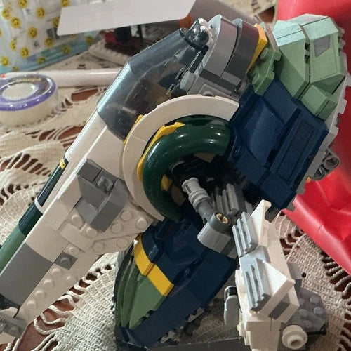 LEGO Star Wars Assembled Spaceship/Vehicle Build White Green Blue Gray Plastic