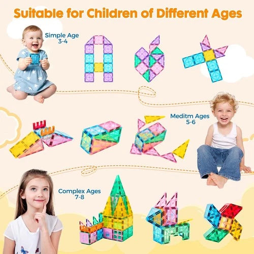 Anbalulu 182PCS Castle Magnetic Tiles
