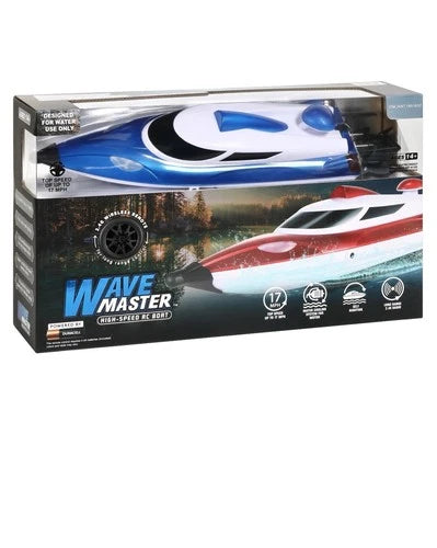 Wave Master High Speed RC Boat with Wireless Remote, 17 MPH Top Speed Age 14+