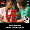 LEGO ART LOVE COLLECTIBLE BUILDING SET - DIY KIT FOR ADULTS, AGES 18+ - - RED