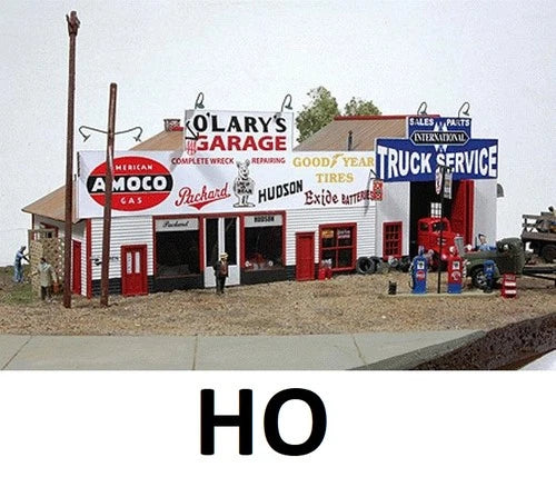 HO Scale - O'Lary's Garage "Laser Cut wood "BUILDING KIT", JLI-481