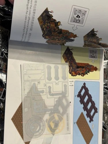 Steampunk Train Bookend Building Block Set, 1252pcs Creative Bricks with Light