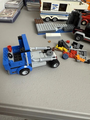 LEGO Lot Vehicles Boat Helicopter Garbage Truck & Figures plus Pieces As Is READ