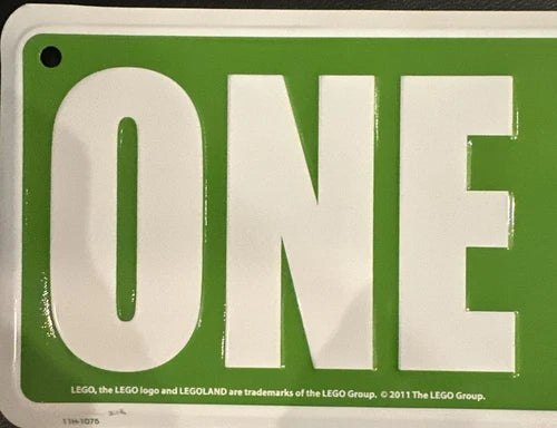 Lego "One Legoland Way" Green Metal Aluminum Street Sign Mancave Wall Hanging