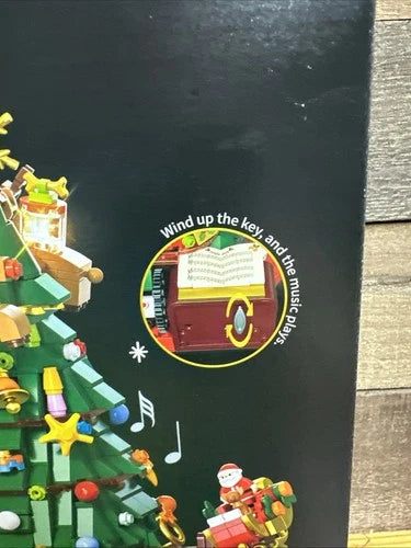 Rotating Music Box Christmas Tree Building Blocks Set New In Box