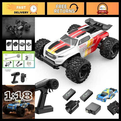 High-Speed 4WD Off-Road RC Truck, 2.4GHz Remote Control, Waterproof, 1/18 Scale,