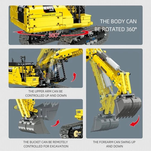 1246PCS RC Excavator Building Blocks Set Motorized Construction Vehicle STEM Toy
