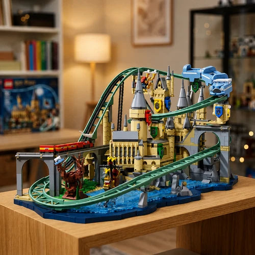 Fantasy Magic Castle Electric Roller Coaster Building Blocks High Challenge DIY