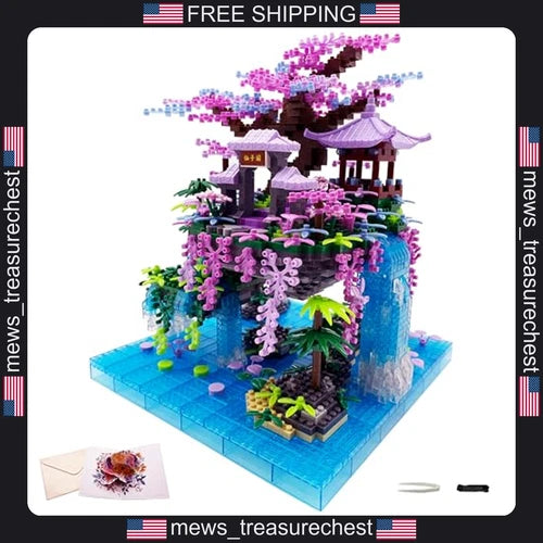 Micro Building Blocks Chinese Moon Palace Cherry Blossom Bonsai Set 2588 pcs