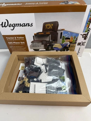 Wegmans Food Truck Tractor & Trailer Building Blocks Set First Gear Complete