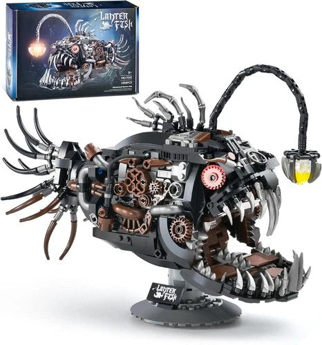 1038-Piece Mechanical Fish Building Set - Illuminating Ocean Décor for All Ages